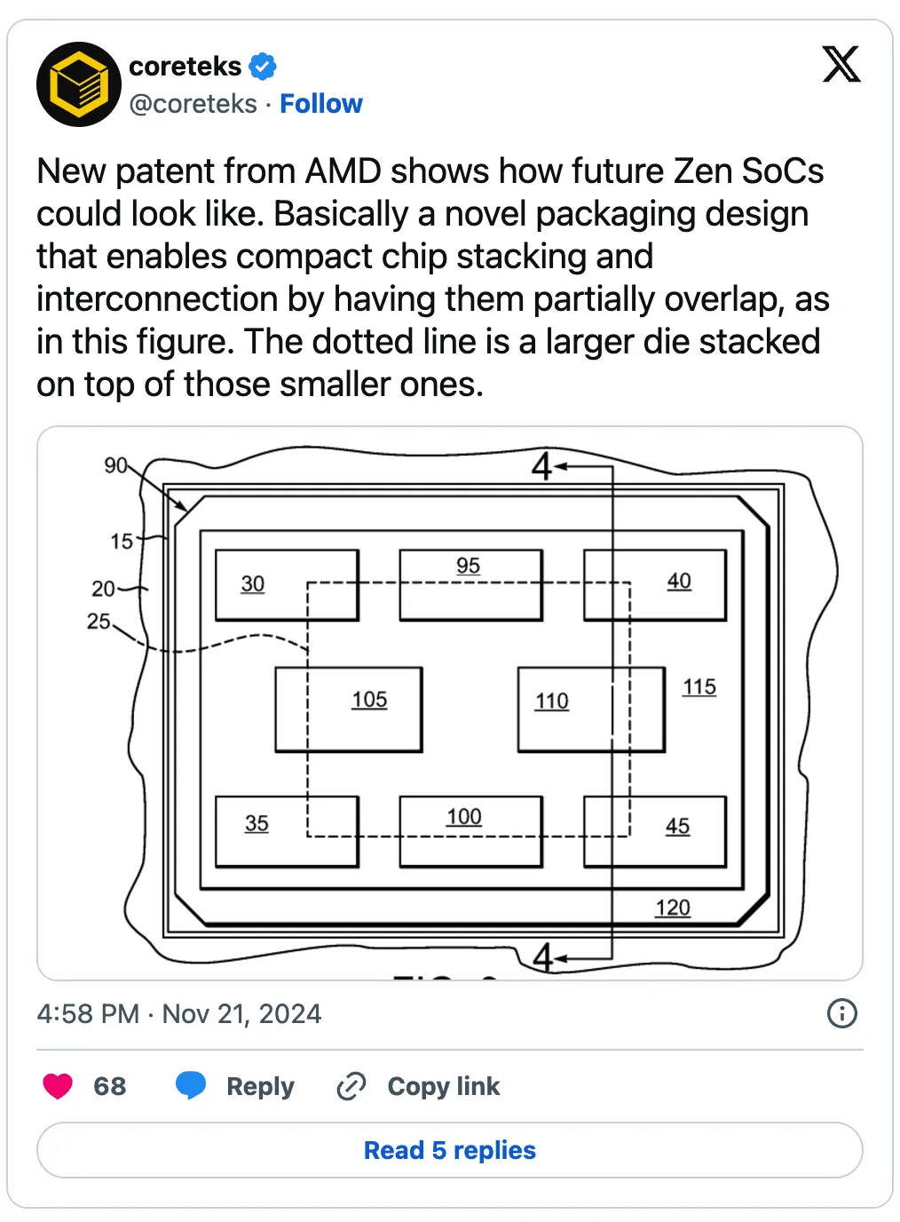 AMD Patent Chip Stacking